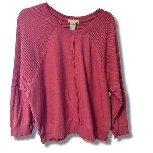 Altar'd State Raspberry Textured Sweatshirt